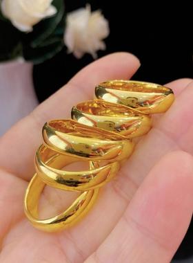 不易掉色戒指铜简约大气男大号