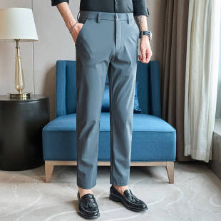冰丝高弹速干商务休闲西裤 新款 胖哥显瘦裤 加大码 跨境外贸 2025新品
