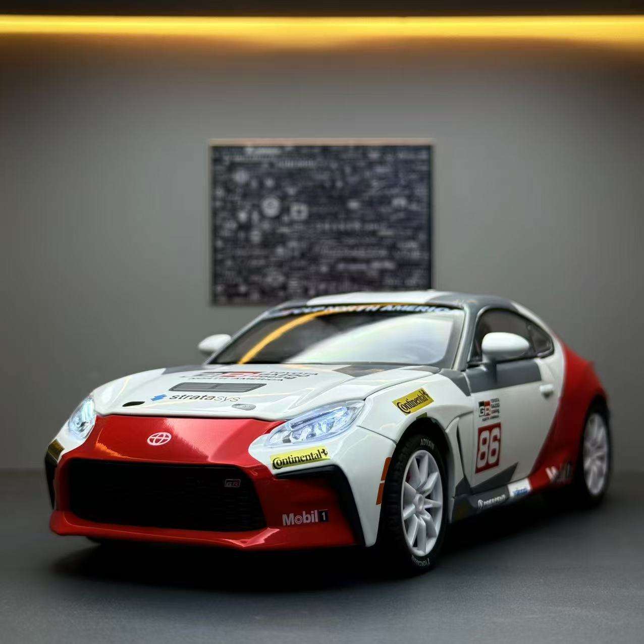 新款 将1:24丰田GR86合金车模跑车声光玩具车音效模型摆件