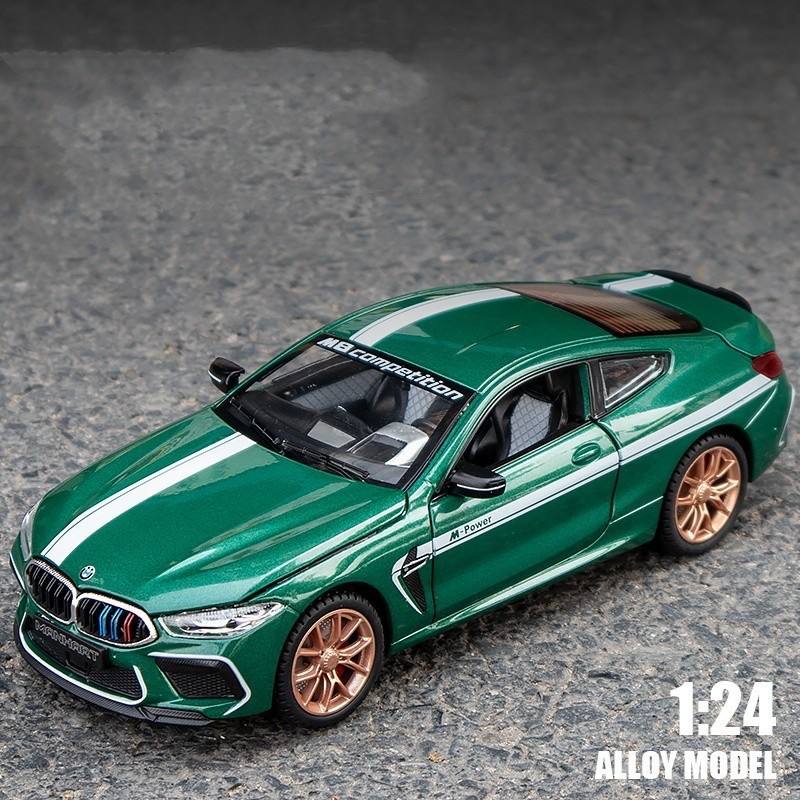 新款1:24建元M8合金车模型仿真赛车跑车儿童声光玩具汽车收藏摆件