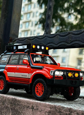 新款 车致1/24丰田兰德酷路泽LC80合金汽车模型改装版越野车声光