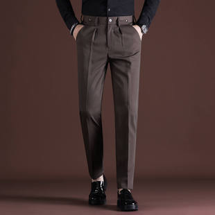 休闲裤 男士 口袋设计感直筒男式 长裤 子中腰 秋装 商务男纯色男裤 新品
