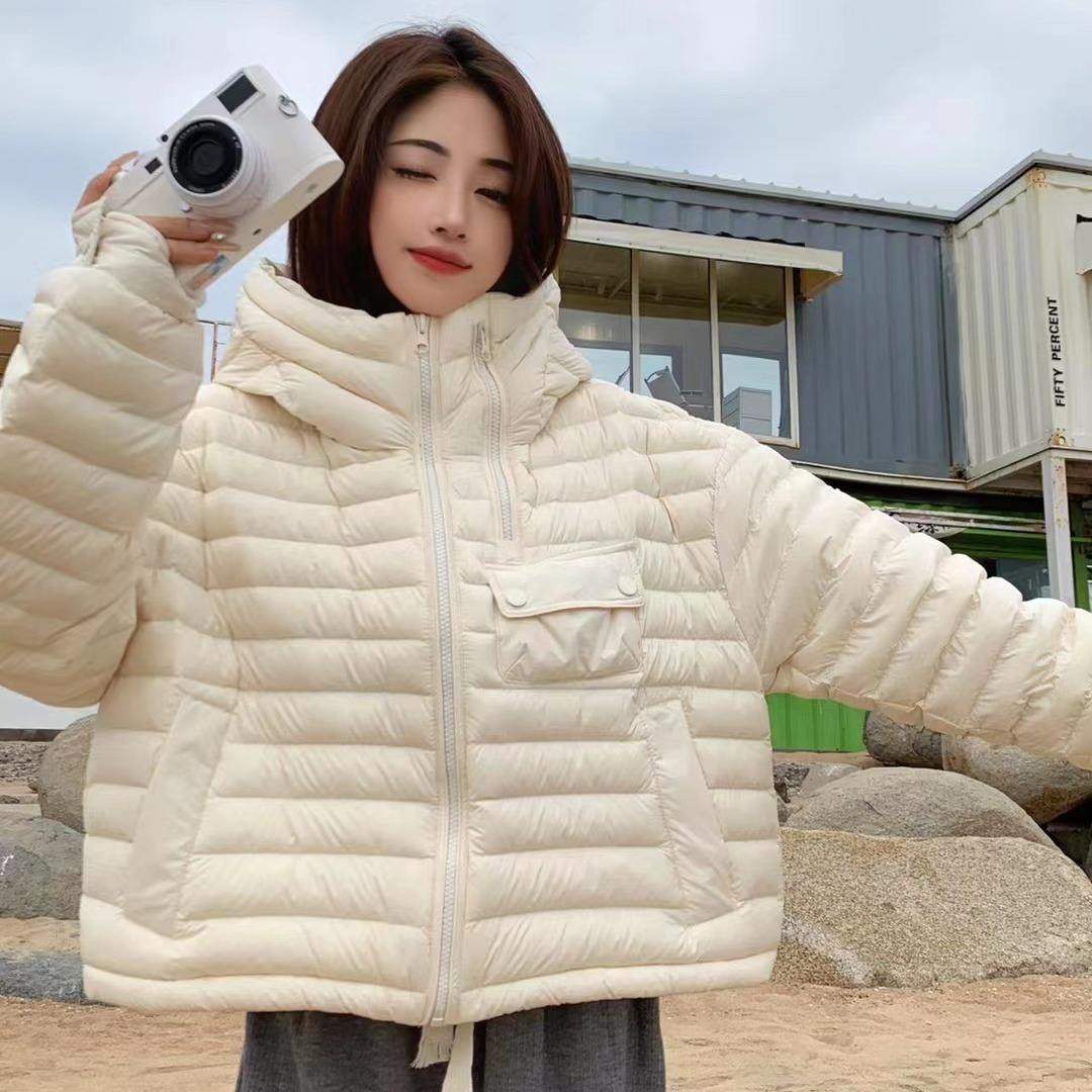 原创2025秋冬季韩版轻薄款短款白鸭绒宽松羽绒服女外套潮中等常规