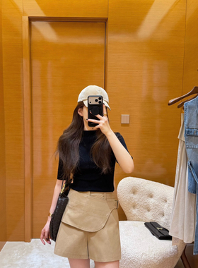 EASE-可拆卸腰封无敌显瘦百搭休闲短裤(配可拆卸腰封)E26A6003