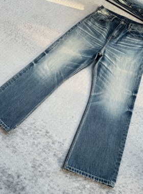 【KEBUSI】显高显瘦必入646天空蓝雪花牛微喇百搭牛仔裤男#K018