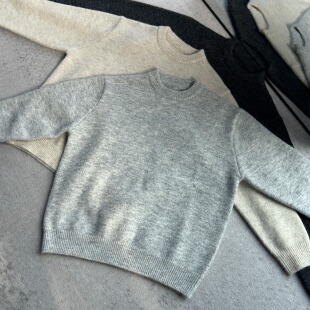 羊毛混纺圆领boxy毛衣百搭通勤男 必入口粮基础款 Y033 KEBUSI