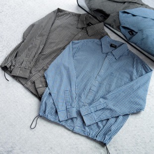 抽绳boxy百搭 知识分子miu格2.0高级感格纹衬衫 CS010 KEBUSI