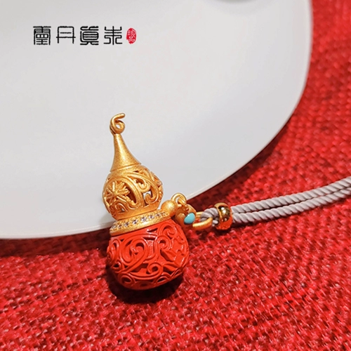 Духовный эликсир Золотый свет рис тыква подвесной подвесной орнамент для мужчин и женщин -рис с писаниями серебряный инкрустация благословениями