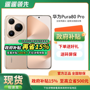 Huawei 华为 正品 送手机壳 学生北斗卫星鸿蒙智能p80pro Pro手机官方旗舰店新款 政府补贴省500元 Pura