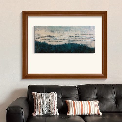 现代法式复古高级感客厅沙发风景装饰画中古艺术立体绷画双框挂画