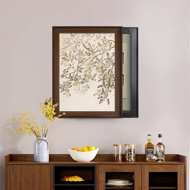 苹果树竖版电表箱画中式玄关电闸箱装饰画弱电箱高级感花艺遮挡画