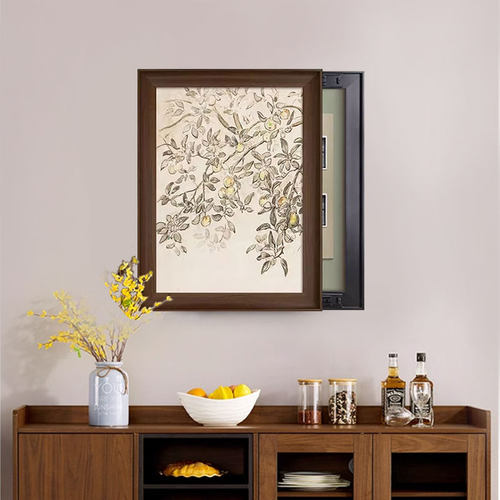 苹果树竖版电表箱画中式玄关电闸箱装饰画弱电箱高级感花艺遮挡画