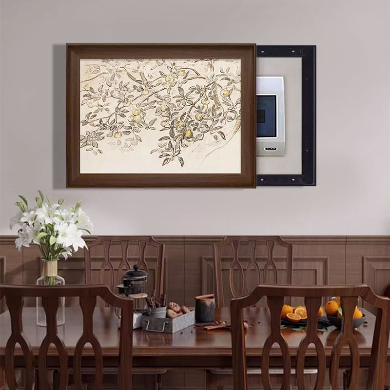 苹果树美式中古风电表箱客厅玄关装饰画厨房高级感花艺卧室壁画