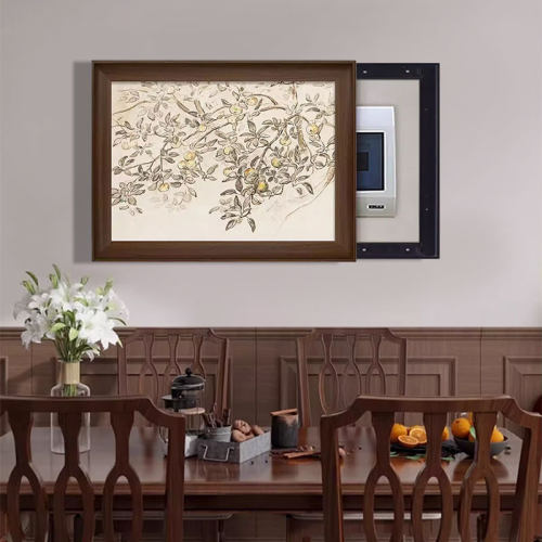 苹果树美式中古风电表箱客厅玄关装饰画厨房高级感花艺卧室壁画