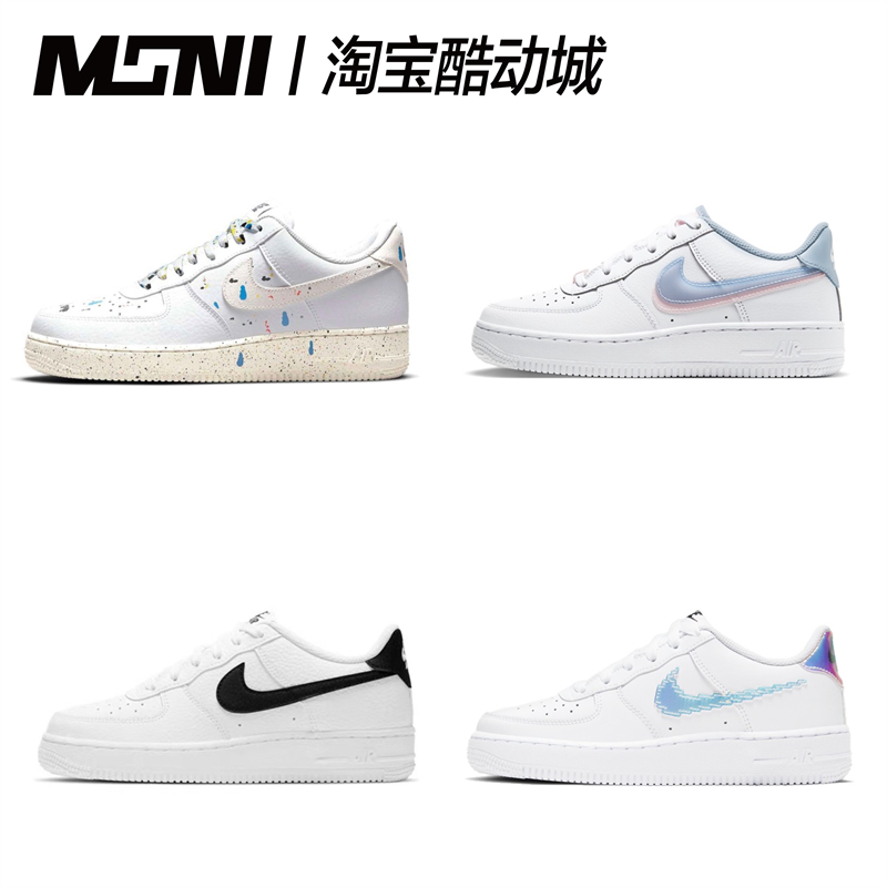 耐克Nike Air Force 1 AF1黑白小权志龙板鞋CT3839-CT2302-100