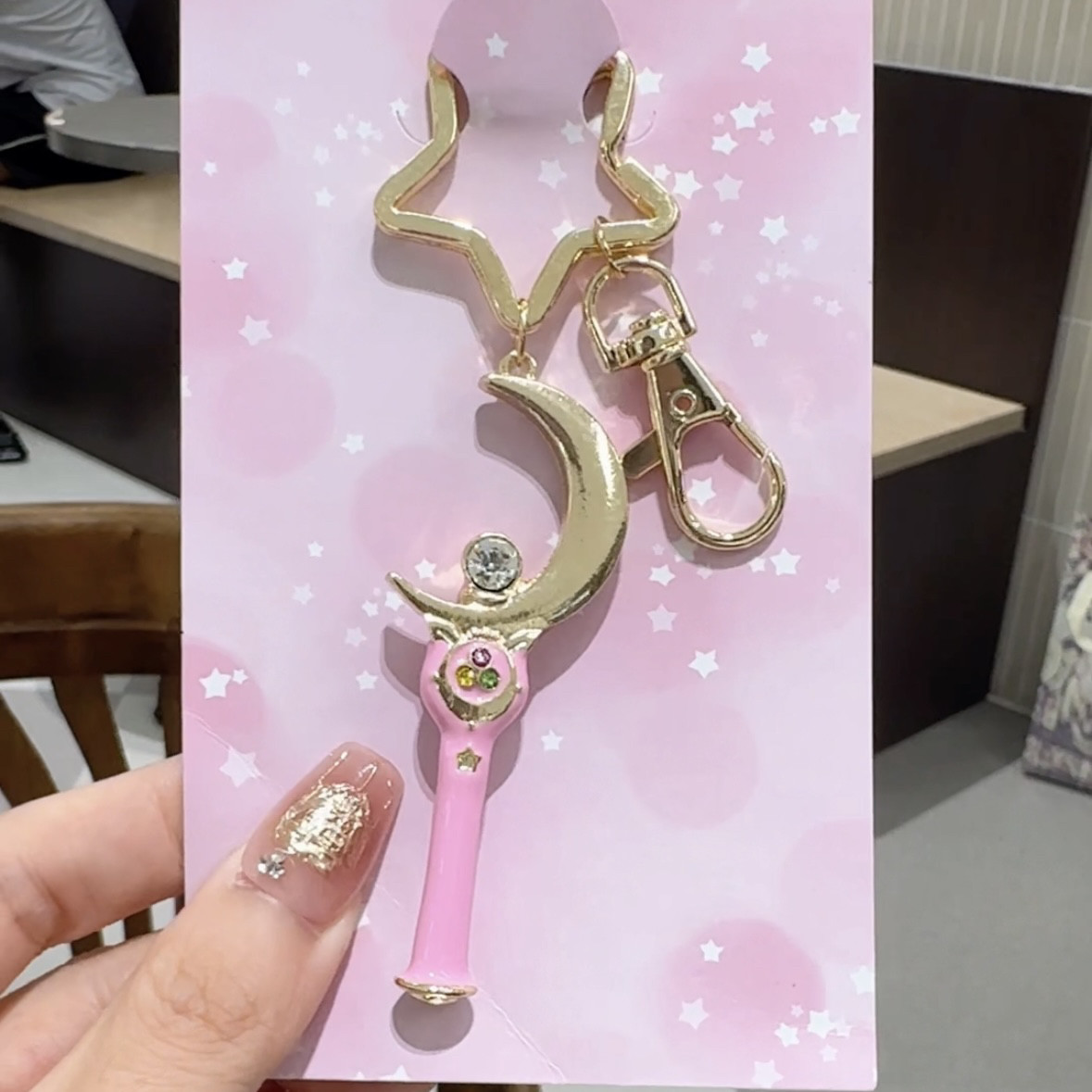日本美少女战士sailor moon 月野兔变身器 星月棒挂件 钥匙扣包挂
