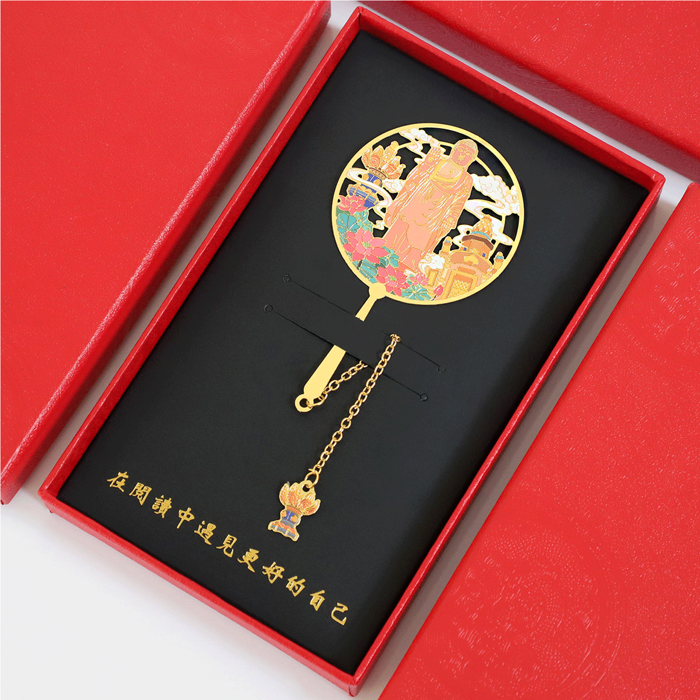 (有版权)灵山大佛金属书签定制刻字无锡景点古典文创镂空纪念品