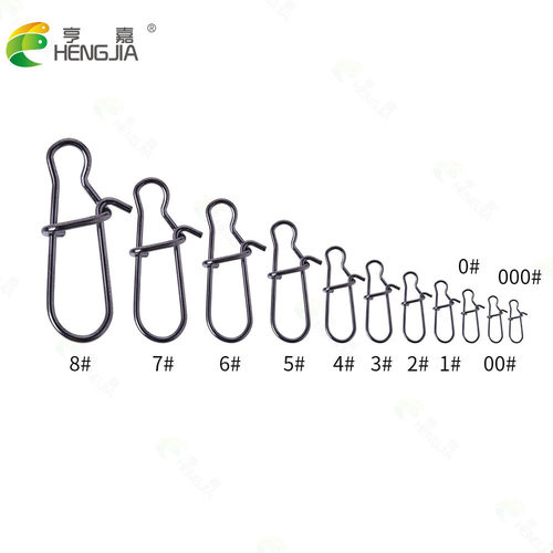 阿穗HENGJIA/亨嘉 50个快速路亚别针连 接器 八字环不锈钢葫芦型
