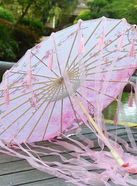 红马同款舞蹈伞流苏飘带伞跳舞道具伞古代古装雨伞汉服花伞古风伞