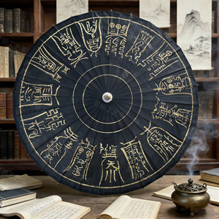 中典道韵风油纸伞防雨防晒实用传统纯手工影视道具国风阴阳五行伞