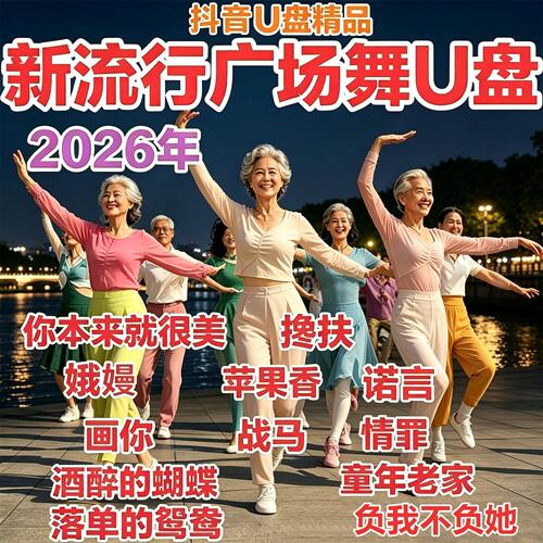 全新广场舞U盘教学中老年健身音视频基础入门教程跳舞MP4优盘