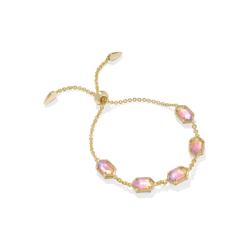 Kendra Scott优雅几何设计手链黄金色链条搭配梦幻宝石舒适配饰