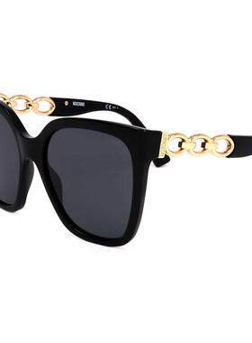 代购moschino莫斯奇诺女士太阳镜防紫外线灰镜片非偏光遮光黑色