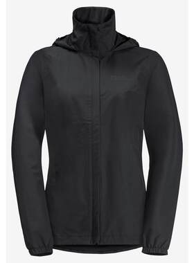 海外代购Jack wolfskin/狼爪女士户外休闲衣防风防泼水黑色连帽