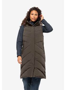海外代购Jack wolfskin/狼爪女士户外休闲衣保暖防风长款黑色