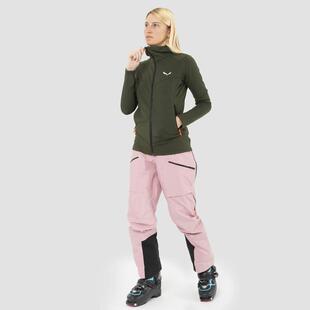 代购Salewa女士抓绒衣防臭透气保暖保暖内衣立领长袖中层衣