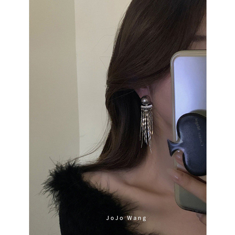 姐姐的流苏纯欲耳环~925银针防过敏小众百搭耳钉新年耳饰品耳环