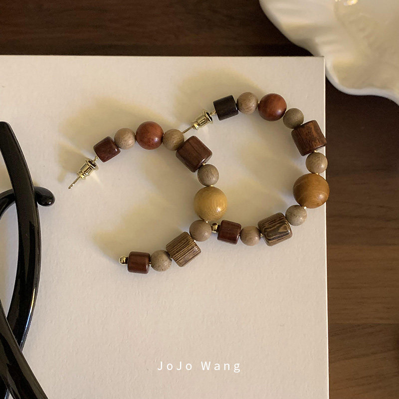 秋冬木质调~棕木色系925银针防过敏小众百搭耳钉新年耳饰品耳环,饰品/流行首饰/时尚饰品新,耳钉,淘宝优惠券,粉丝福利购,淘宝优惠卷