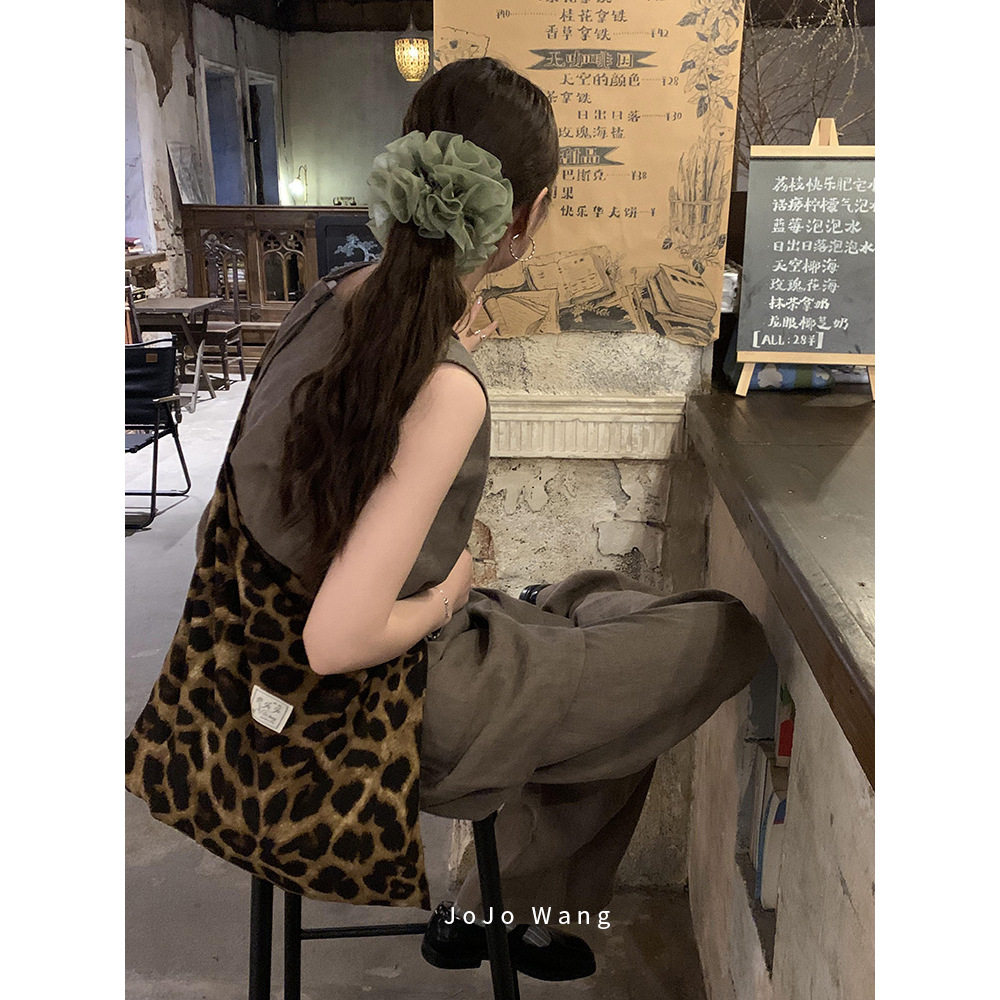 油画绿好美啊！气质大肠发圈女扎头发发饰高级感洋气韩国时尚头绳