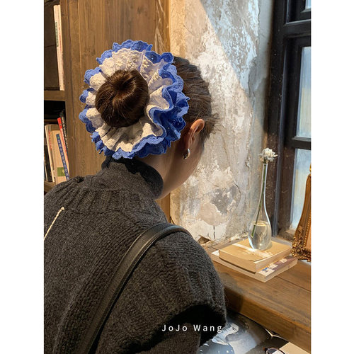 蓝白朵~洋气蕾丝肠圈大肠发圈