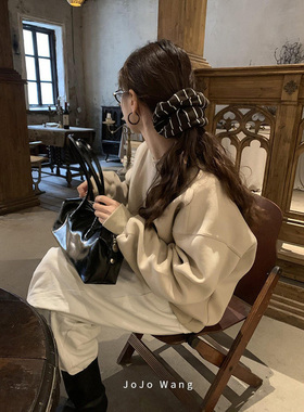 日常条纹！气质发圈女扎头发饰