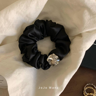这种精致感~闪钻气质缎面发圈女扎头发发饰高级感洋气韩国头绳