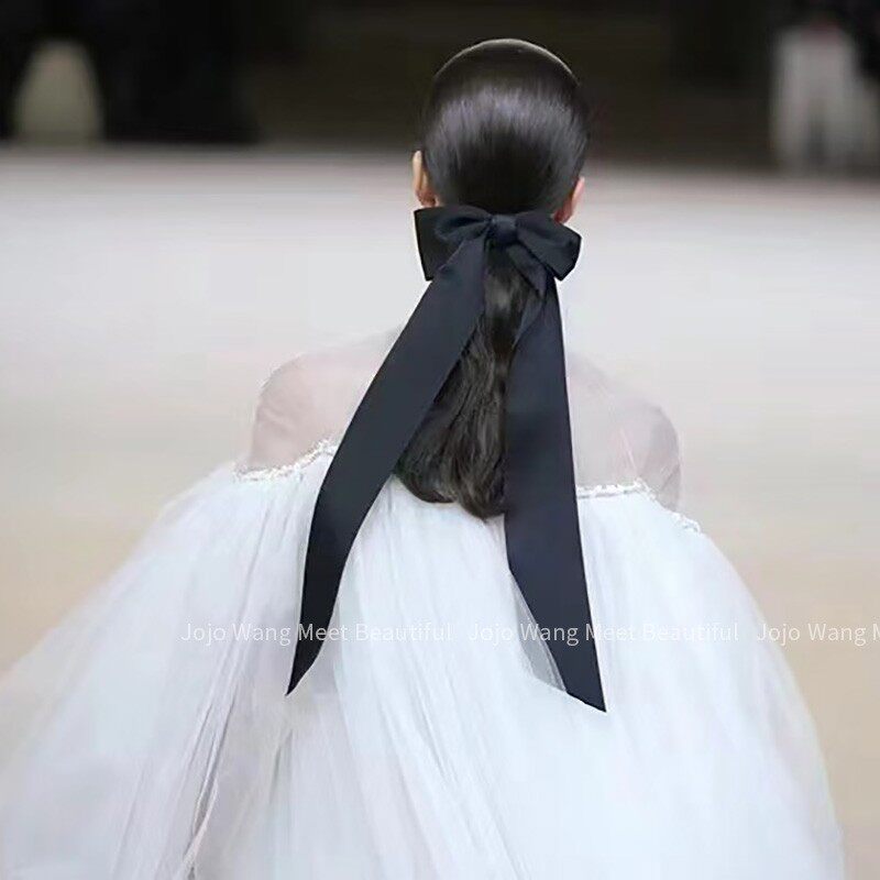 大小姐新款~长发及腰蝴蝶结发夹女刘海夹后脑勺头饰发饰边夹顶夹
