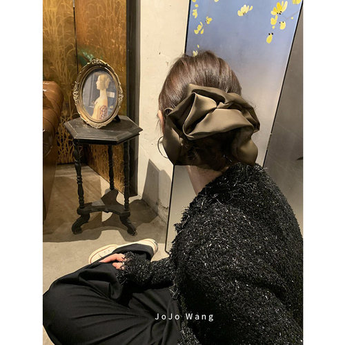 木棕系~穿搭高手超大肠发圈女