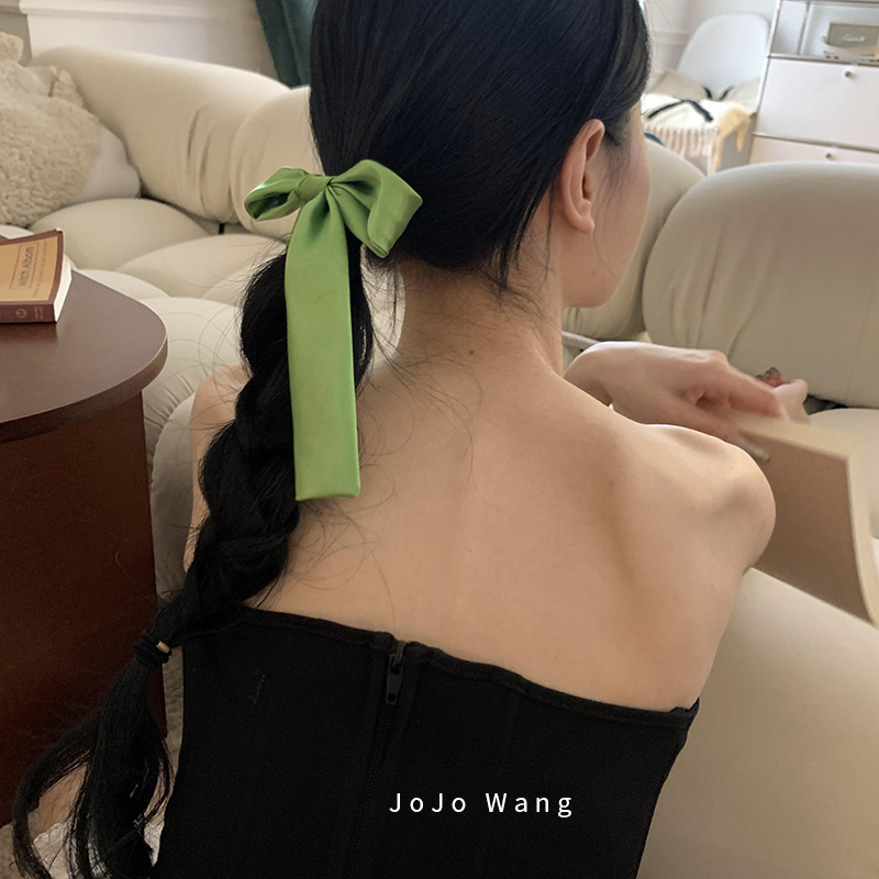 蝴蝶结脑袋~缎面丝带发圈头饰