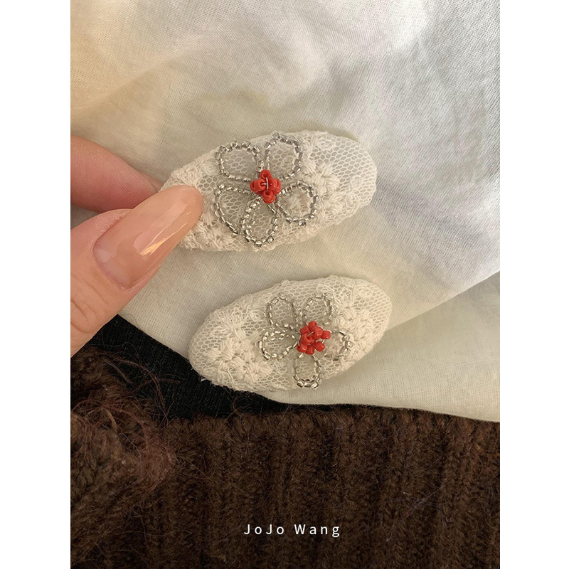 复古蕾丝韩国~简约发夹侧边