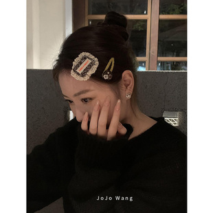 花花同学会~韩国简约发夹侧边刘海夹碎发半扎夹子后脑勺2025新款