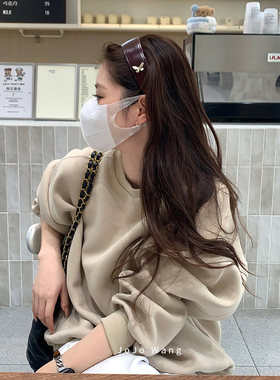 高端的皮革~蝴蝶pu立体发箍女