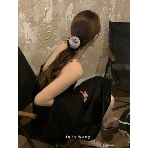 氛围ok~鸵鸟毛气质发圈女扎头发