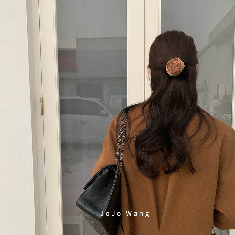 饱满丝绒花朵~肠圈发圈头饰扎头