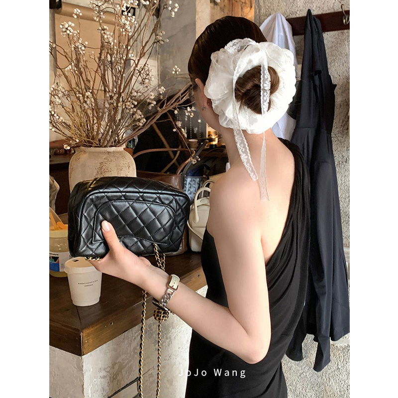 黑白两个色！蕾丝气质发圈女