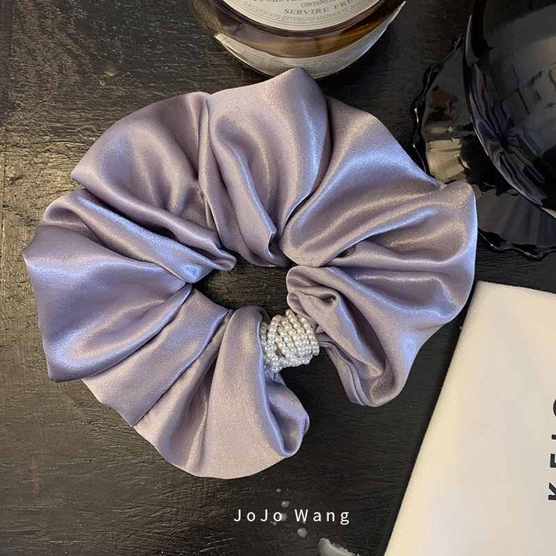 仙女紫~缎面珍珠秋冬高级感发圈