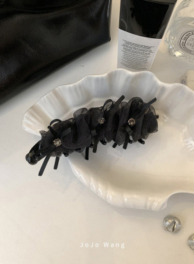 日杂风~黑系蝴蝶结简约香蕉夹