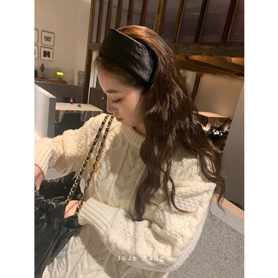 好氛围的流光！缎面立体发箍女