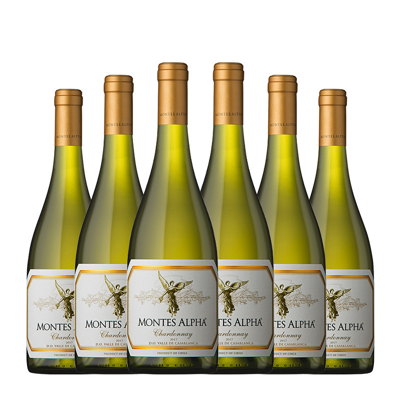 智利原装进口红酒 montes蒙特斯欧法莎当妮干白葡萄酒 750ml六支