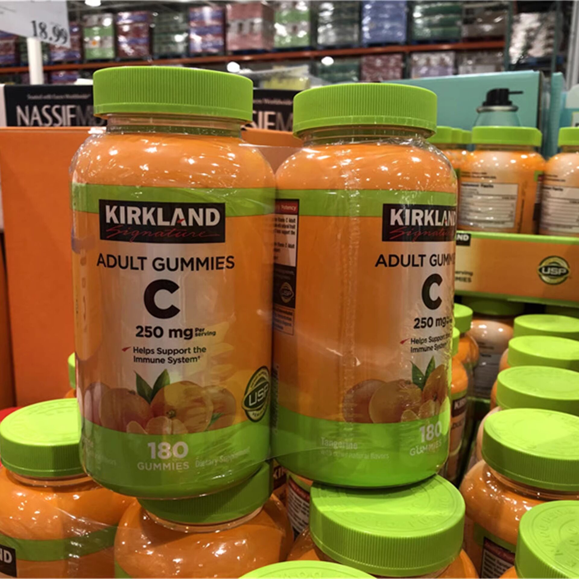 现货美国直购Kirkland柯克兰成人橙子维C维生素C水果软糖180粒